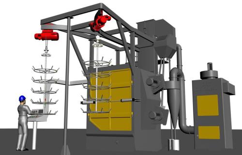 汽車制動盤拋丸機，汽車制動盤拋丸除銹機